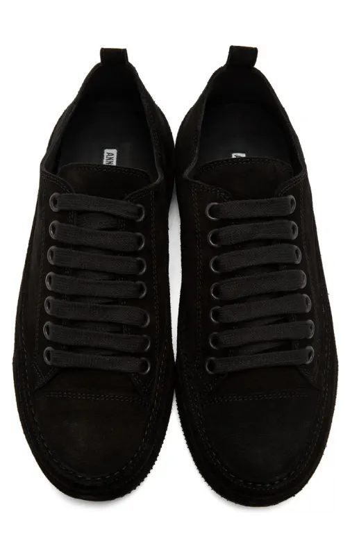 Ann Demeulemeester Black Distressed Suede Sneakers (2014-4218-362-099) (4)