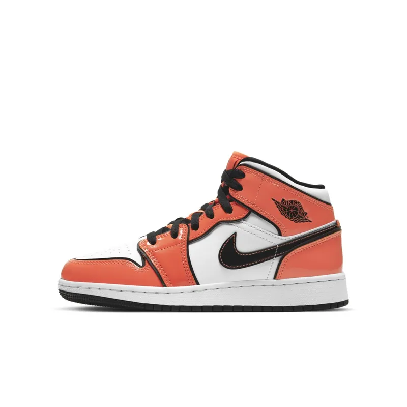 Jordan 1 Mid Turf Orange (GS) Turf Orange/Black/White (BQ6931-802)