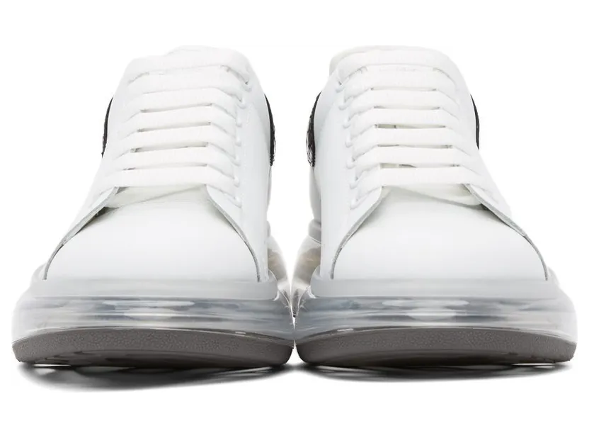 Alexander McQueen White & Brown Croc Clear Sole Oversized Sneakers (645872WHZ4P) (2)