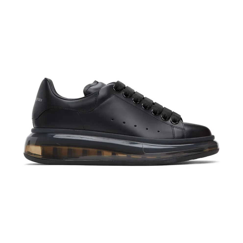 Alexander McQueen Black Clear Sole Oversized Sneakers (611698WHX98)