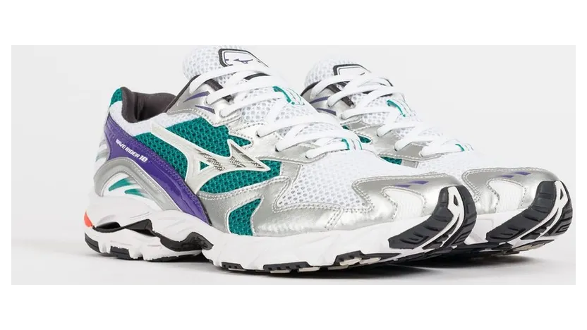 Mizuno Wave Rider 10 White / Silver / Teal Blue (D1GA210407)