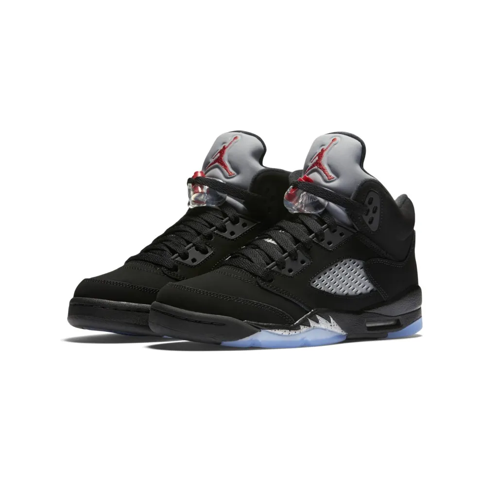 Jordan 5 Retro Black Metallic 2016 (GS) Black/Fire Red-Metallic Silver-White (845036-003)