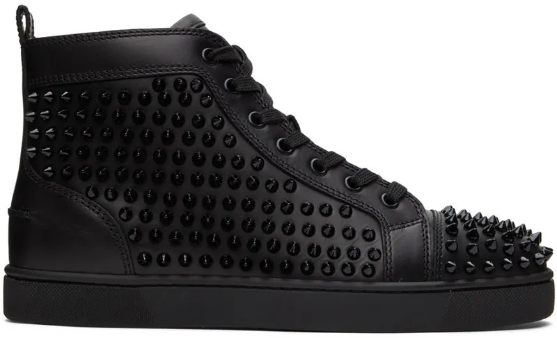 Christian Louboutin Black Louis Spikes High-Top (1101083)