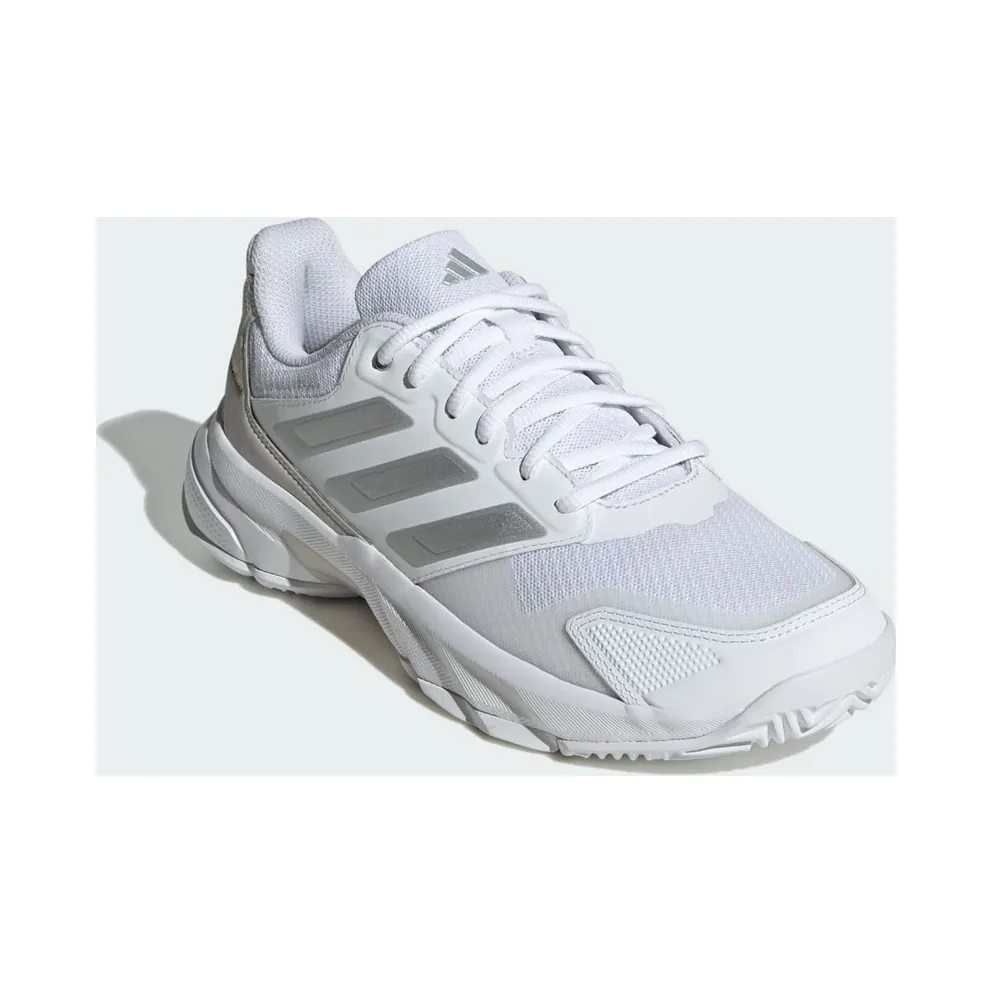 Adidas CourtJam Control 3 Tennis Shoes Cloud White / Silver Metallic / Grey One (ID2457)