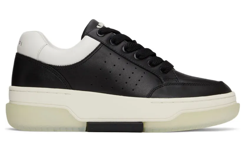 AMIRI Black & White Stadium Low Sneakers (PS22MFS007-004)