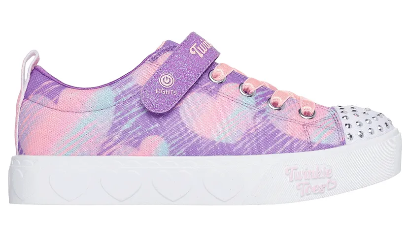 Skechers Twinkle Toes: Heart Steps – Heart Sketch Sneaker Purper