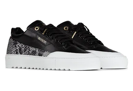 Mason Garments Torino Leather/Snake Black/Grey Schwarz (FW20-9E)