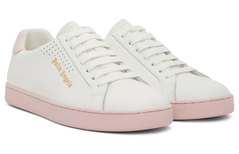 Palm Angels White & Pink Palm One Sneakers (PWIA035S22LEA0020130) (4)