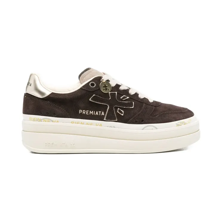 Premiata Suède met plateauzool “Brown” (MIL07894)