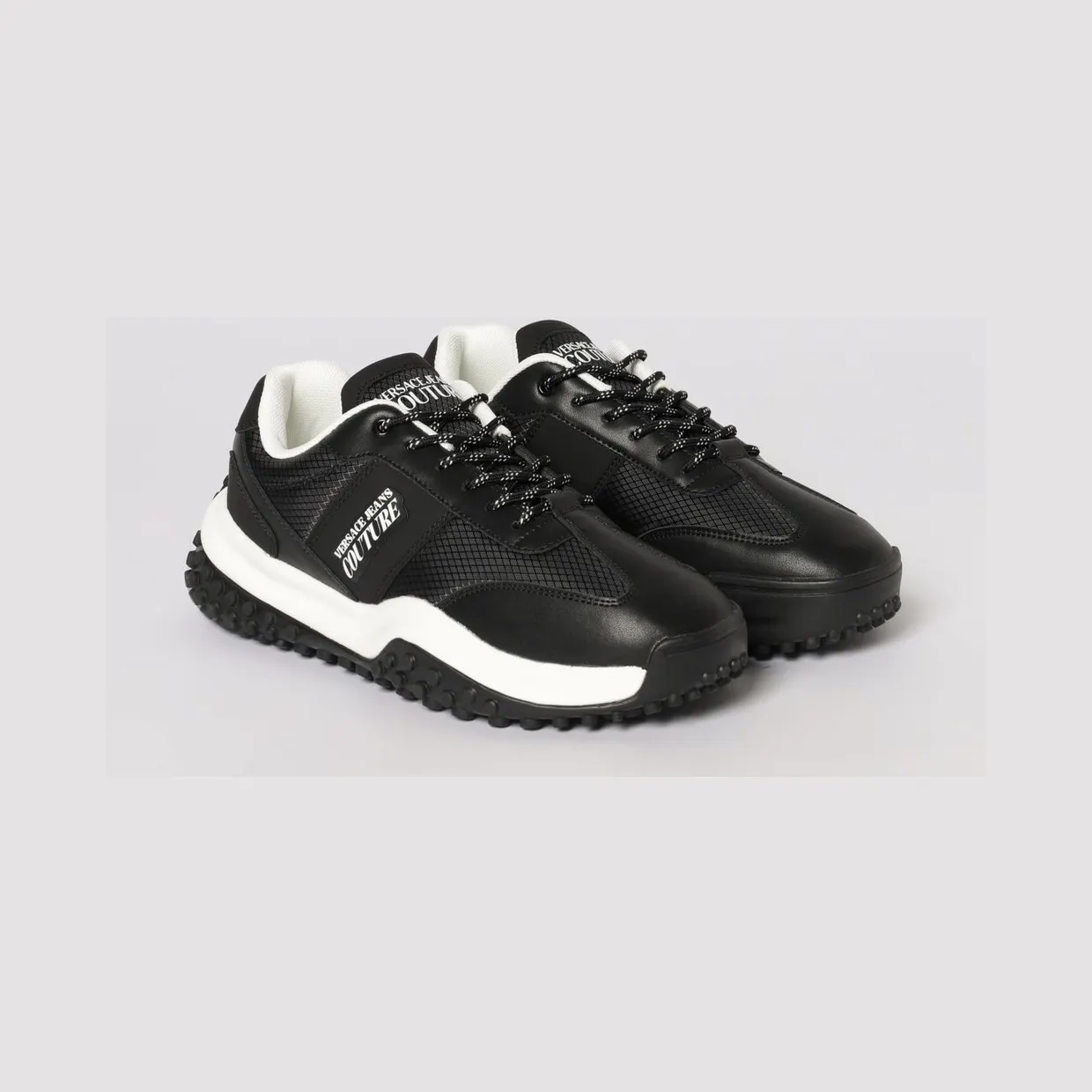 Versace Leather and Nylon Sneakers Black (80YA3SN4ZSE11899)