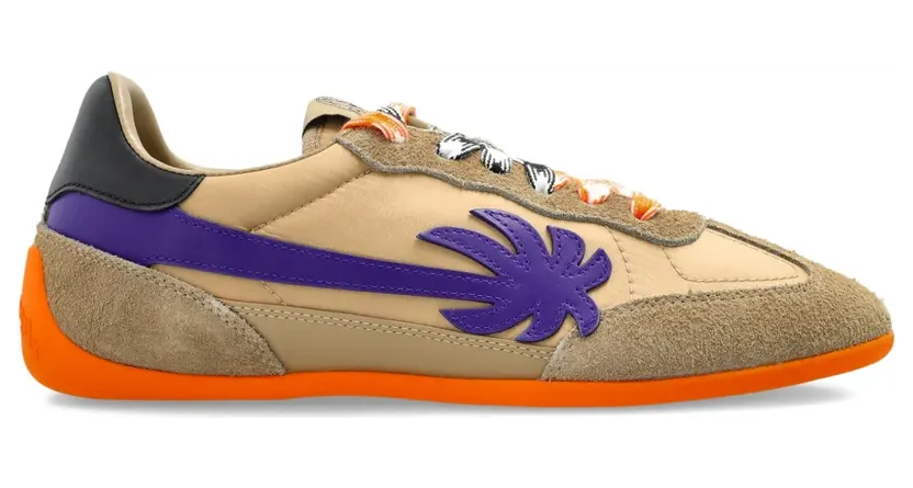 Palm Angels Sneakers met palmboom applicatie – Beige (PWIA068F25LEA0016135)