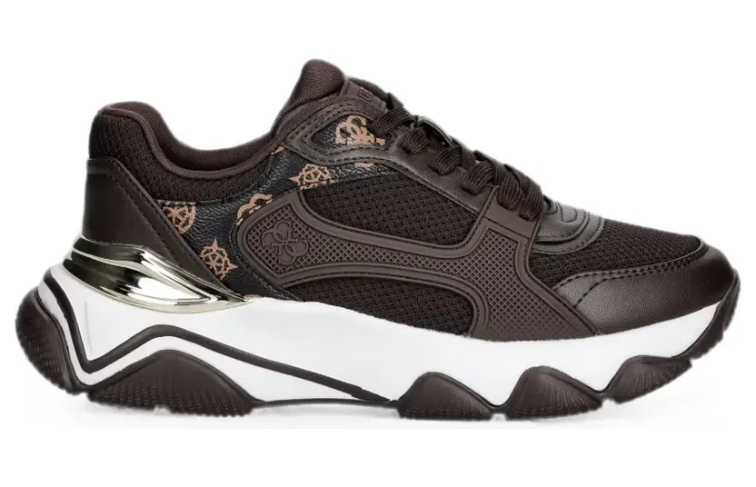 GUESS USA Sneakers mit Kontrasteinsätzen – Braun (FLTMZZELE12COFFE)