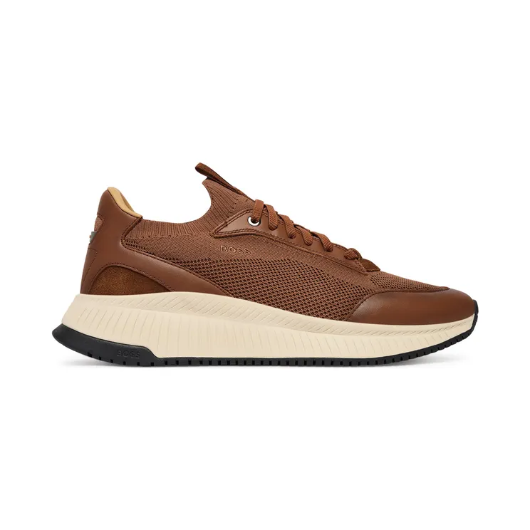 Hugo Boss Boss Ttnm Evo mit gestricktem Obermaterial und Lederbesatz “Blue” (50552911)