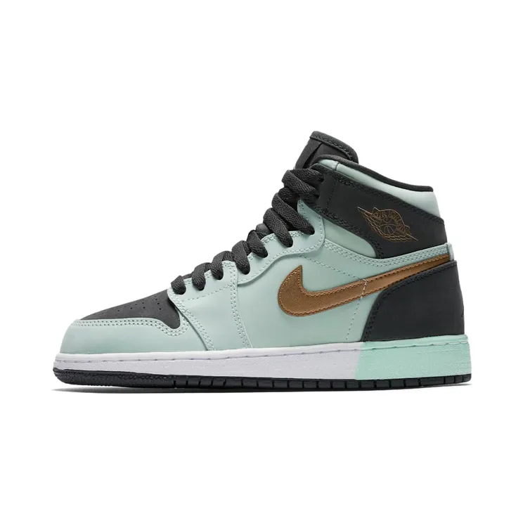 Air Jordan 1 Retro High’Mint Foam’ GS Mint Foam/Anthracite-White-Metallic Gold (332148-300)