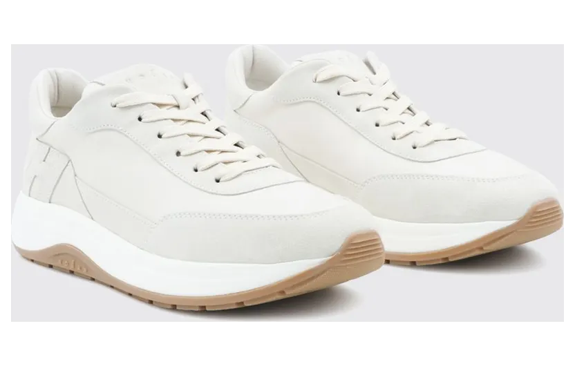 Hogan Hi-Light Smooth Leather and Suede Sneakers with H Logo White (HXM7190GH50N91B013)