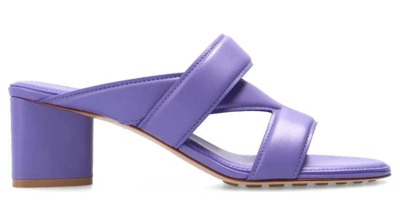 Bottega Veneta Leather Crossover-Strap Sandal Purple (651376VBSL05176)
