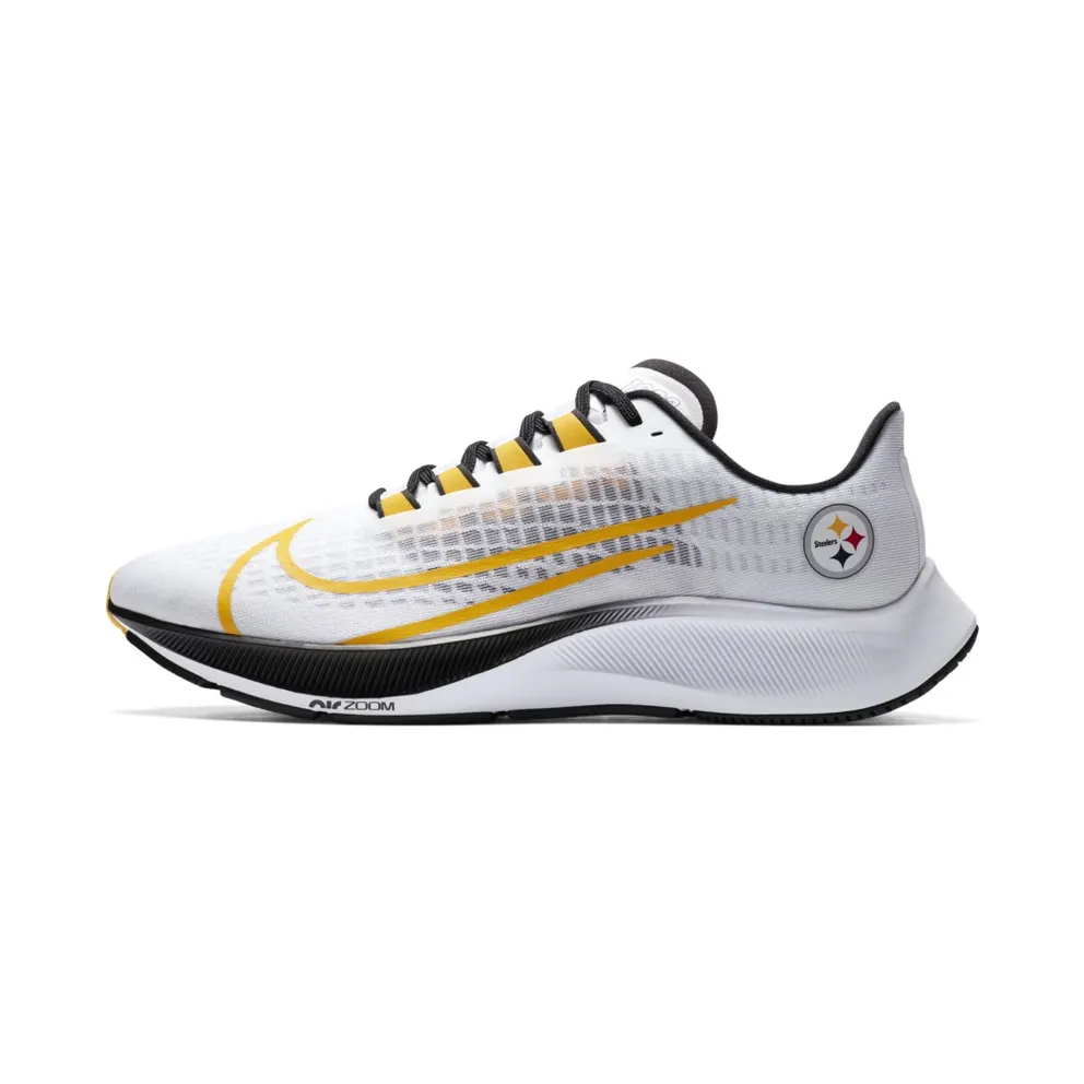 Nike Air Zoom Pegasus 37 Pittsburgh Steelers White/Pure Platinum-Black-University Gold (CZ5463-100)