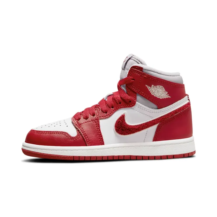 Nike Jordan Kids White & Red Jordan 1 Retro High OG Little Kids Sneakers (CU0449-061)