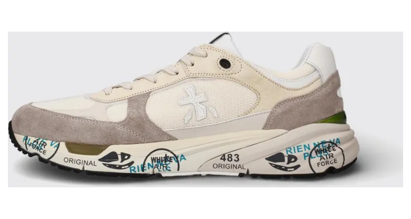 Premiata Mase Suede and Mesh Sneakers Beige (MASE8018) (2)
