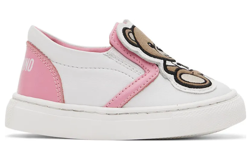 Moschino Baby White & Pink Teddy Slip-On (71697)
