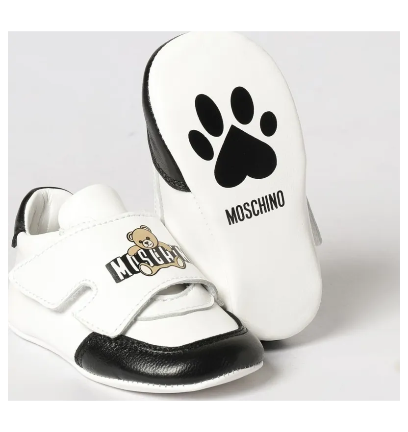 Moschino Leather with Logo Print White (8289201)
