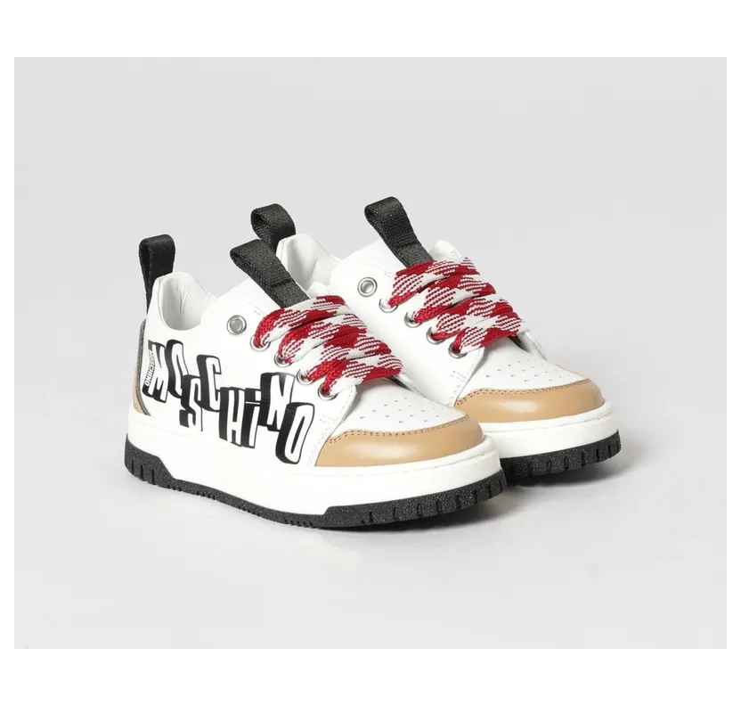 Moschino Leather with Logo Print White (830904)