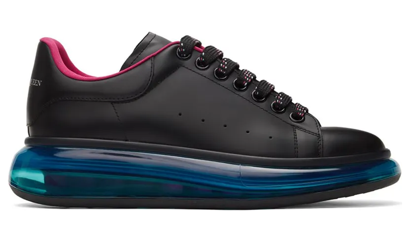 Alexander McQueen Black & Blue Clear Sole Oversized Sneakers (662657WHYBY)