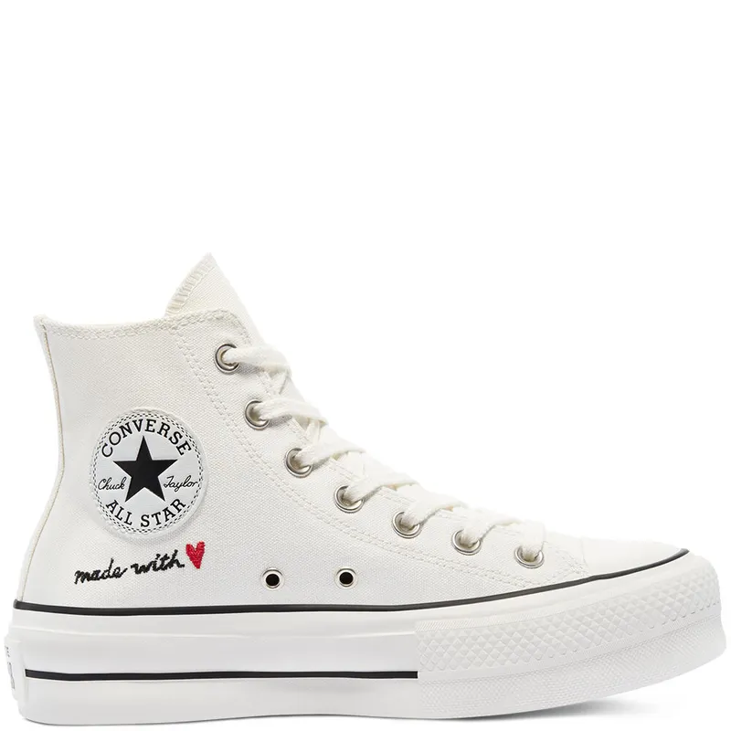 Converse Valentine’s Day Platform Chuck Taylor All Star High Top Vintage White/egret/black (571119C)