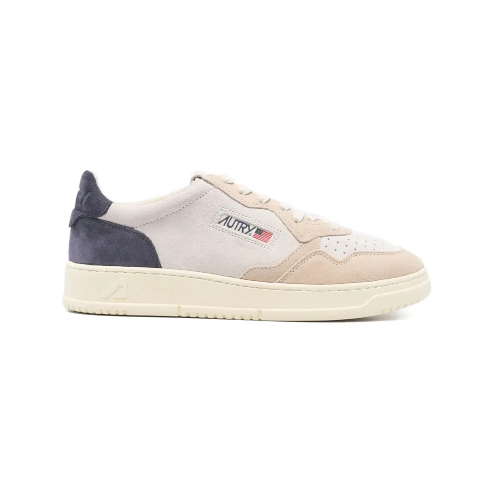 Autry Medalist Panelled Lace-up “Neutrals/Blue” (AULM TS29)