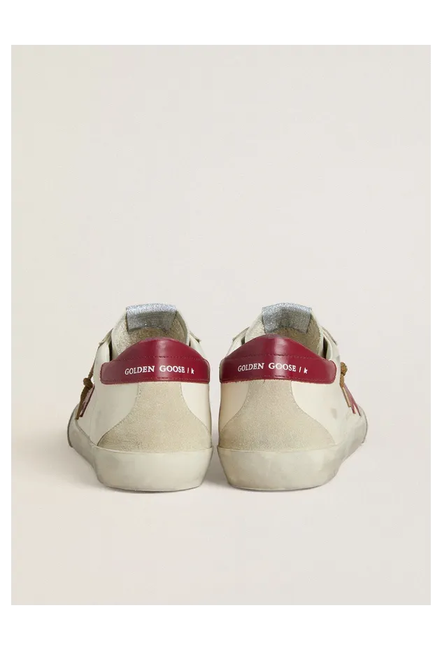 Golden Goose Super-Star With Red Leather Star And Beige Suede Inserts (GMF01019.F007920.11196) (4)