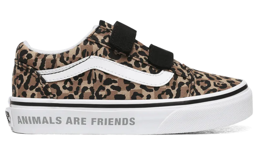 VANS Animal Checkerboard Old Skool V Kinderschoenen (Bruin)