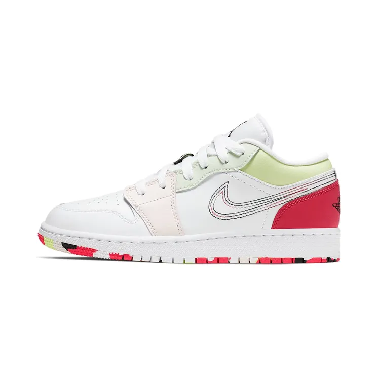 Air Jordan 1 Low GG “White / Ember Glow / Barely Volt / Black” (554723-176)