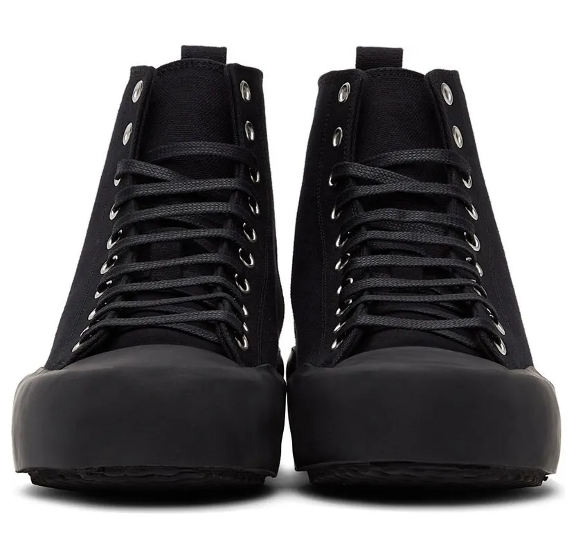 Jil Sander Black Canvas High-Top Sneakers (JI35546B_14350) (2)