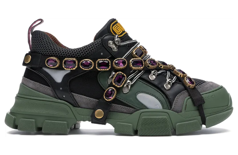 Gucci Flashtrek SEGA Green Removable Crystal