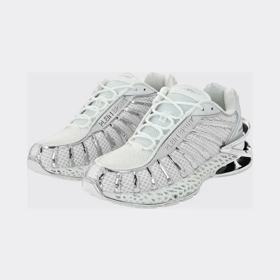 Plein Sport Bicolor Thunderstorm GenX Sneakers in Mesh with a Chunky Sole White (FABSUSC0337PTE003N01)