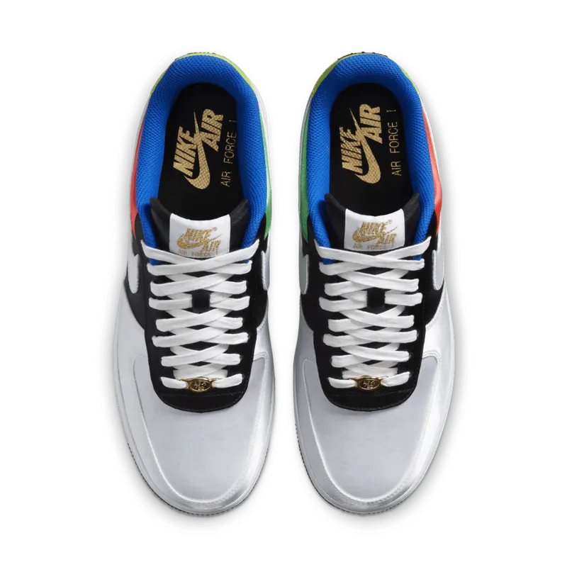 Nike Air Force 1 Low Hidden Message Black/Metallic Silver-Chile Red (DA1345-014)