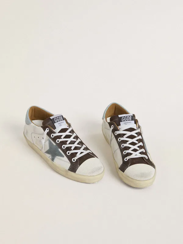Golden Goose Women’S Ltd Super-Star With Light Blue Suede Star And Light Blue Canvas Heel Tab (GWF00101.F007346.12255) (2)