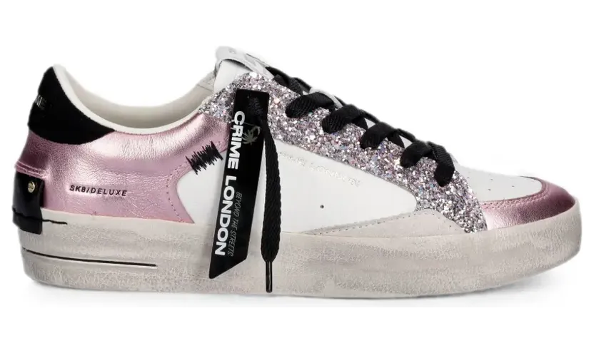Crime London Sk8 Deluxe sneakers verfraaid met glitters – Roze (25118II873)