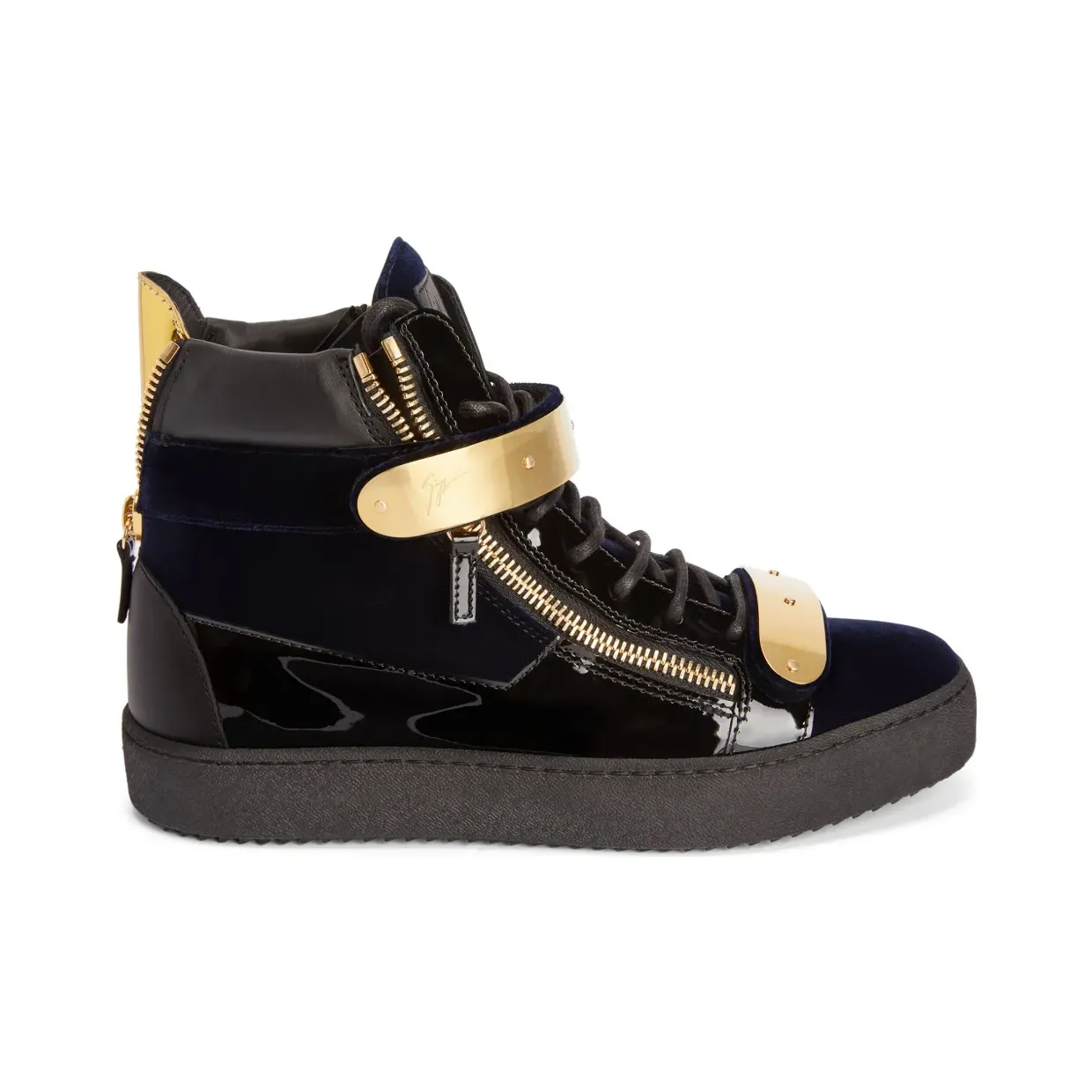 Giuseppe Zanotti Coby mid-top met dubbele bandjes “Blue” (RM10065001)