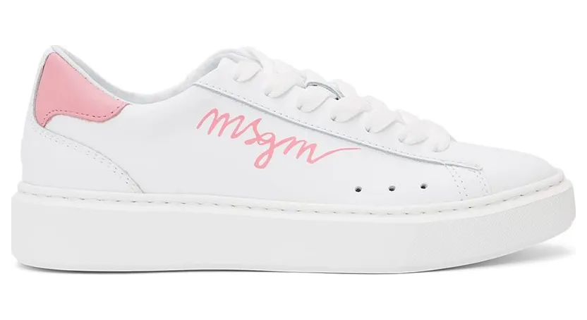 MSGM White & Pink Logo Low (3041MDS11 038)