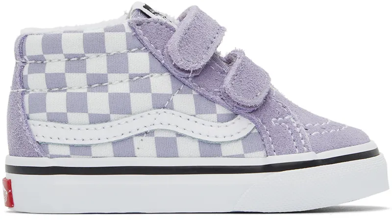 Vans Baby Purple & White Checkerboard Sk8-Mid Reissue V (VN00018WARV1)