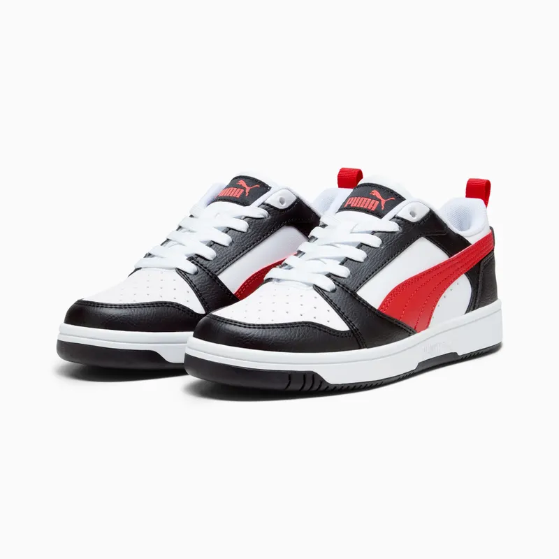 Puma Rebound V6 Lo White/Black/Red (393833-04)
