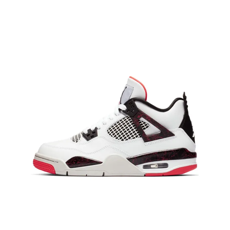 Jordan 4 Retro Flight Nostalgia (GS) White/Black-Bright Crimson-Pale Citron (408452-116)