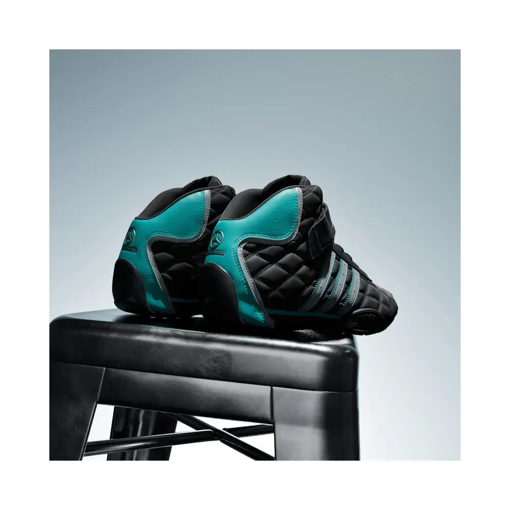 Adidas ADIRACER HI MERCEDES AMG PETRONAS F1 TEAM Shoes Core Black / Matte Silver / Semi Mint Rush (KJ1190)