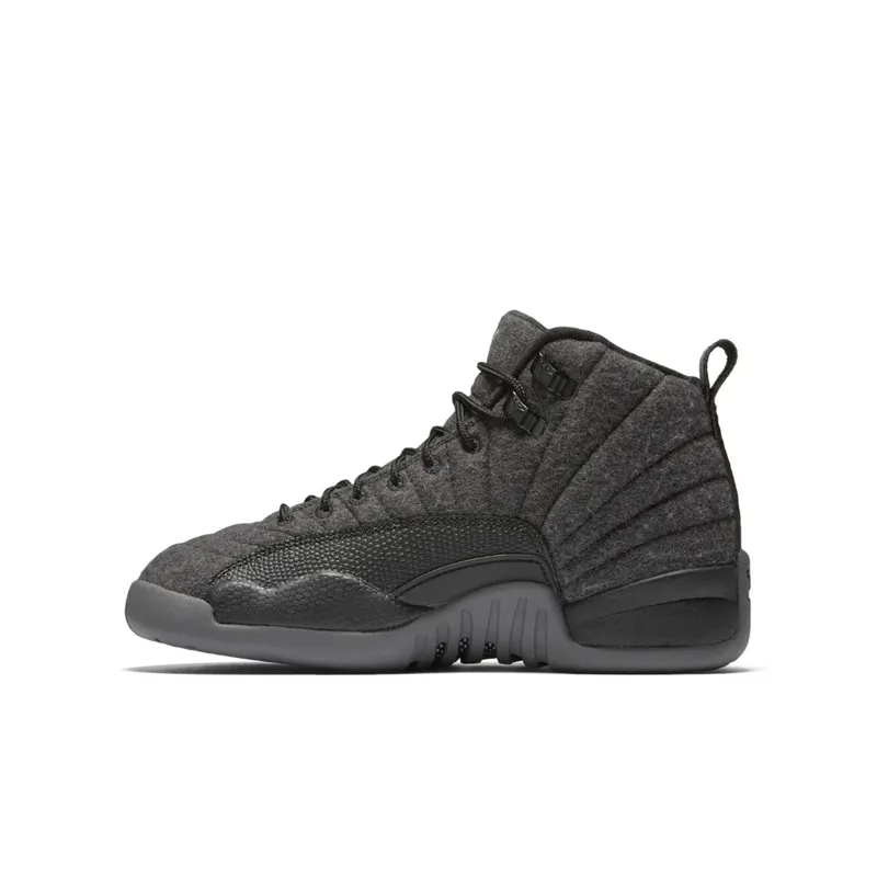 Jordan 12 Retro Wool (GS) Dark Grey/Metallic Silver-Black (852626-003)