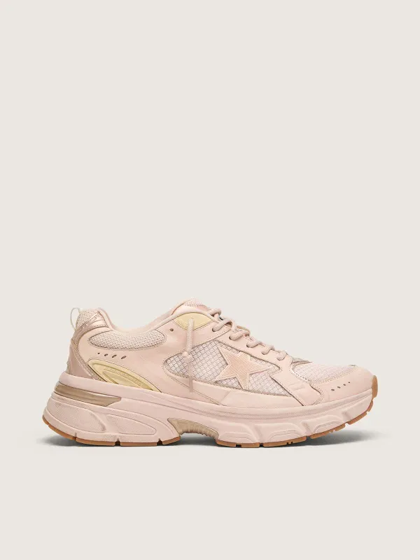 Golden Goose Women’S Lightstar With Pink Leather And Mesh Upper And Pink Star (GWF00724.F006474.25747)