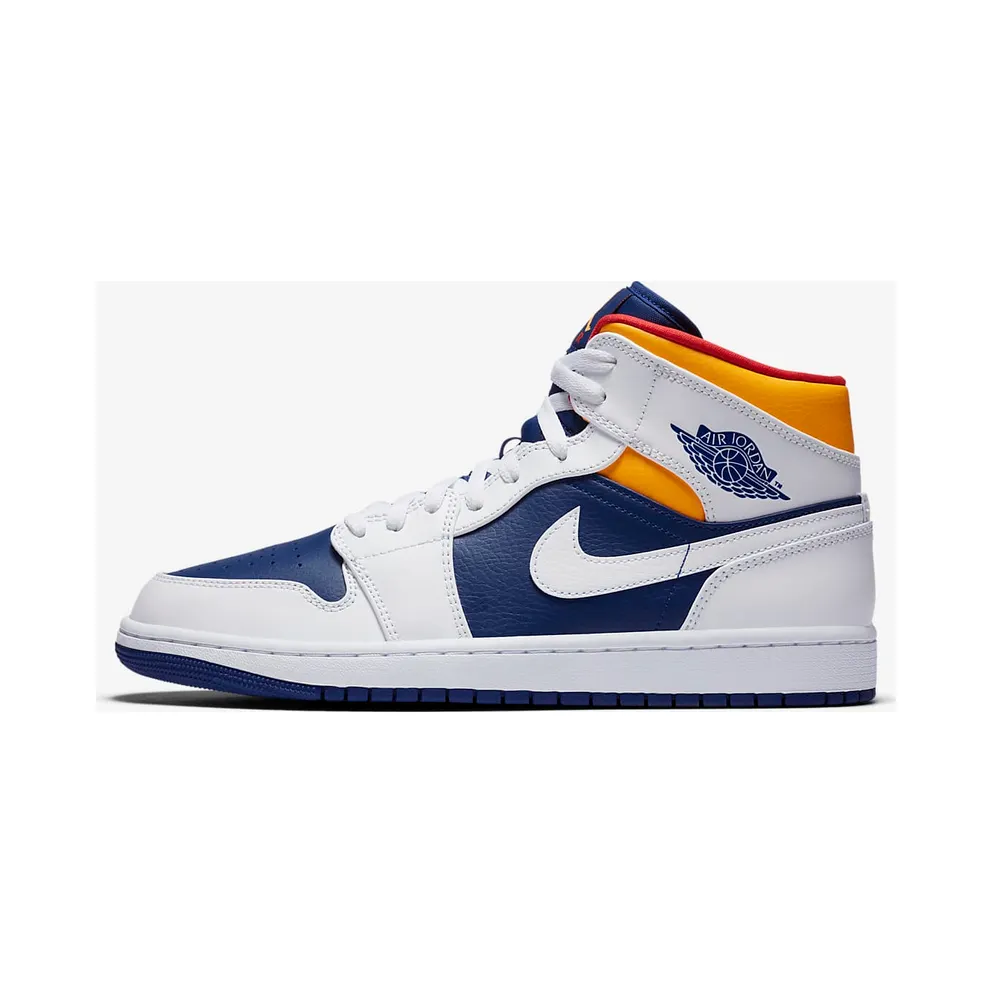 Jordan 1 Mid Royal Blue Laser Orange White/Deep Royal Blue-Track Red-Laser Orange (554724-131)