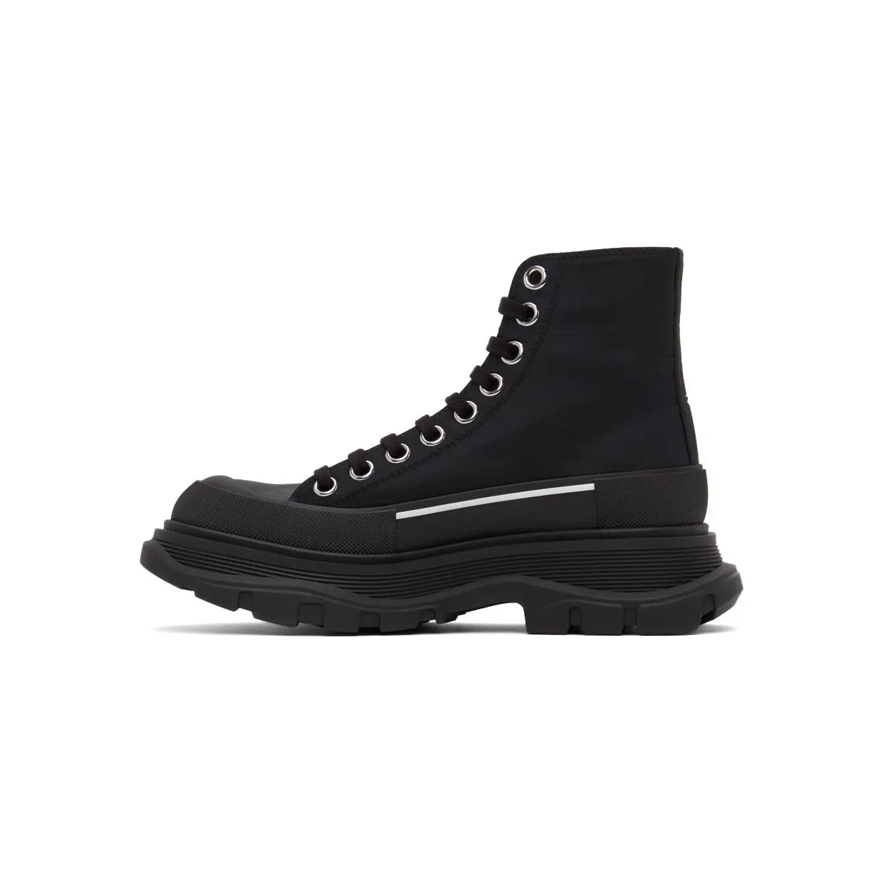Alexander McQueen Black Logo Tread Slick High Sneakers (676718W4RQ2) (3)