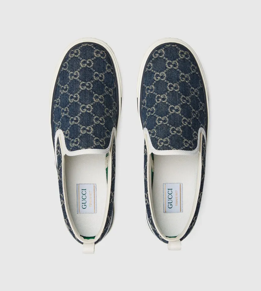 Gucci Tennis 1977 Slip On Denim (643489 2KQ20 4465) (3)