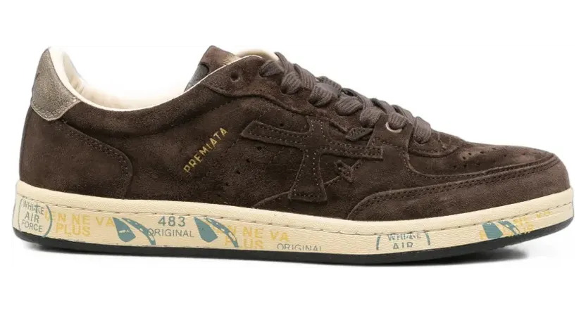Premiata BSKT Clay logo-patch sneakers – Zwart